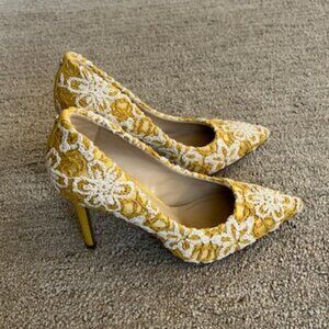 Sam Edelman Yellow Floral Heels